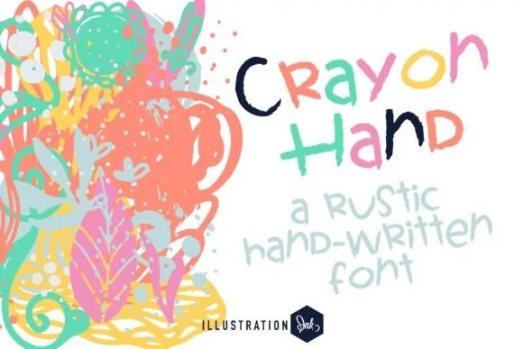 Crayon Hand Font Crayon Hand Font Poster 1