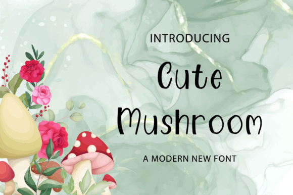 Cute Mushroom Font Poster 1