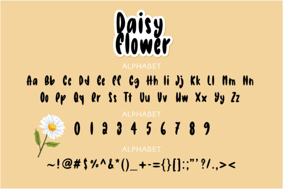 Daisy Flower Font Poster 2