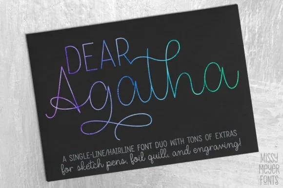 Dear Agatha (single Line) Font Dear Agatha (single Line) Font Poster 1