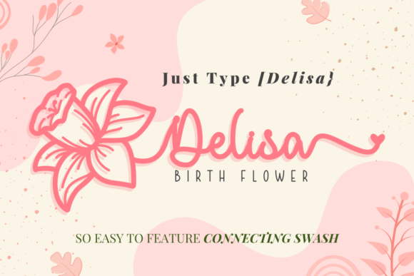Delisa Birth Flower Duo Font Poster 4