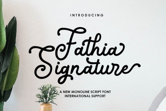 Fathia Signature Font Poster 1