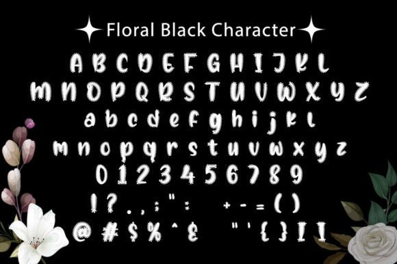 Floral Black Font Poster 5