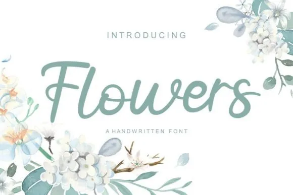 Flowers Font Flowers Font Poster 1