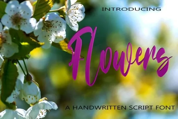 Flowers Font Flowers Font Poster 1