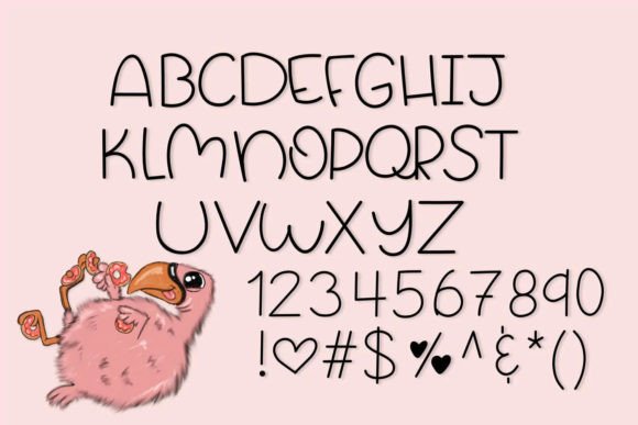 Fluffy Flamingo Font Poster 5