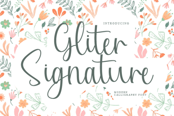 Gliter Signature Font Poster 1
