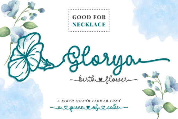 Glorya Birth Flower Font Poster 1