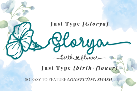 Glorya Birth Flower Font Poster 4