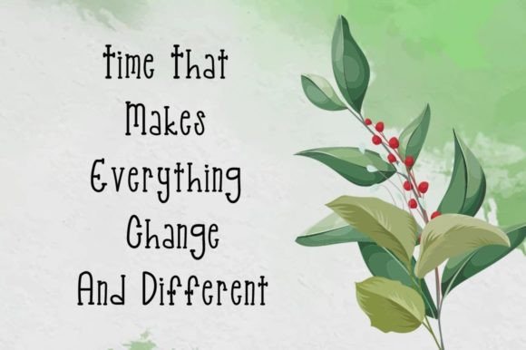 Green Flowers Font Poster 3