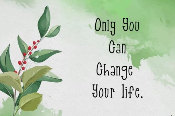 Green Flowers Font Poster 4