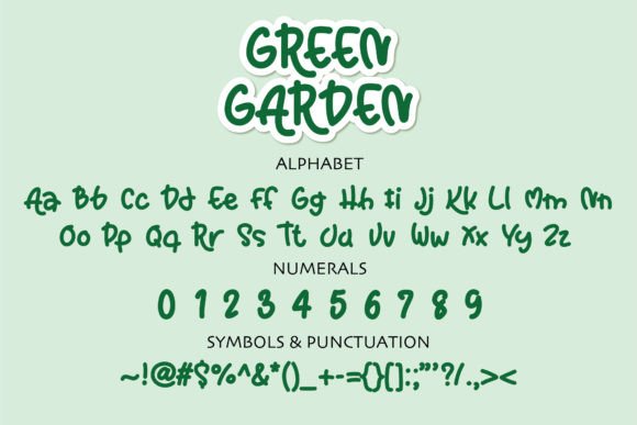 Green Garden Font Poster 2