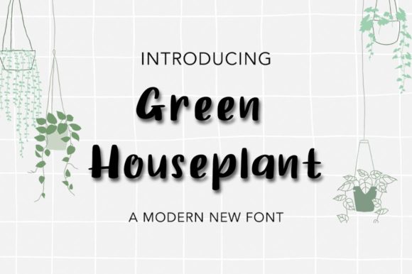 Green Houseplant Font Poster 1