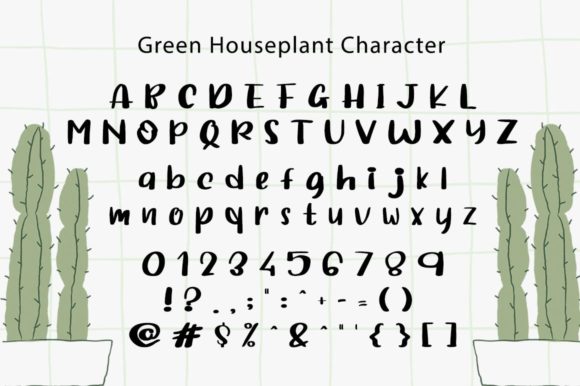 Green Houseplant Font Poster 5