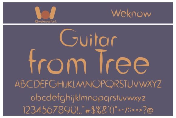 Guitar from Tree Font Poster 1