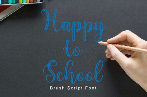 Happy to School Font Poster 1