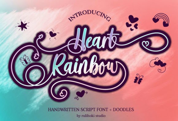 Heart Rainbow Font Poster 1