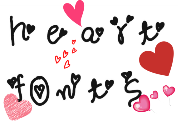 Hearts Font Poster 1