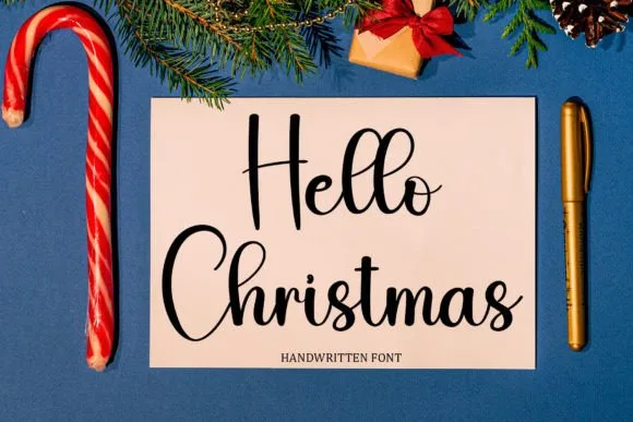 Hello Christmas Font Hello Christmas Font Poster 1