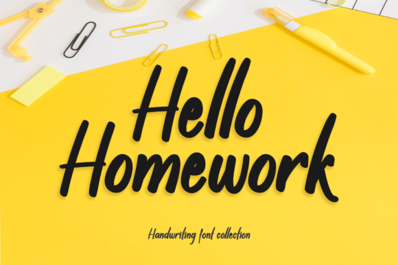 Hello Homework Font Poster 1