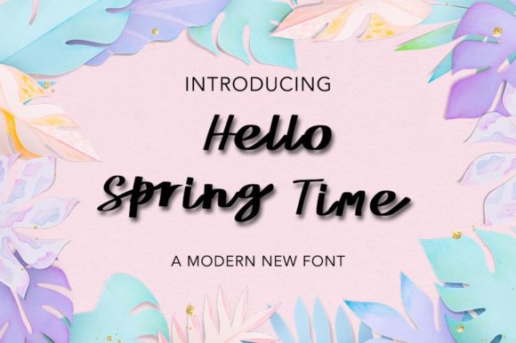 Hello Spring Time Font Poster 1
