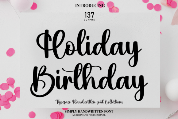 Holiday Birthday Font Poster 1