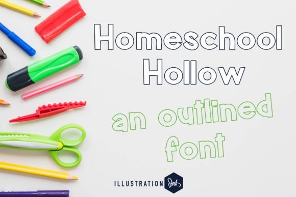 Homeschool Hollow Font Poster 1