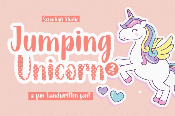 Jumping Unicorn Font Poster 1