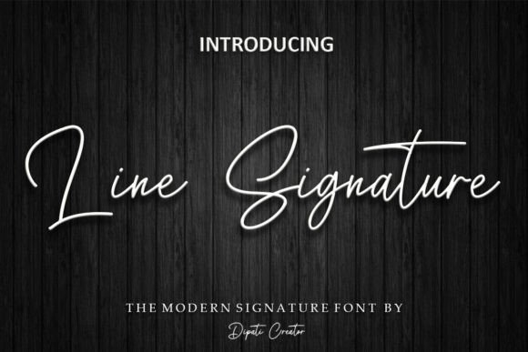 Line Signature Font Poster 1