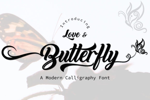 Love and Butterfly Font Poster 1