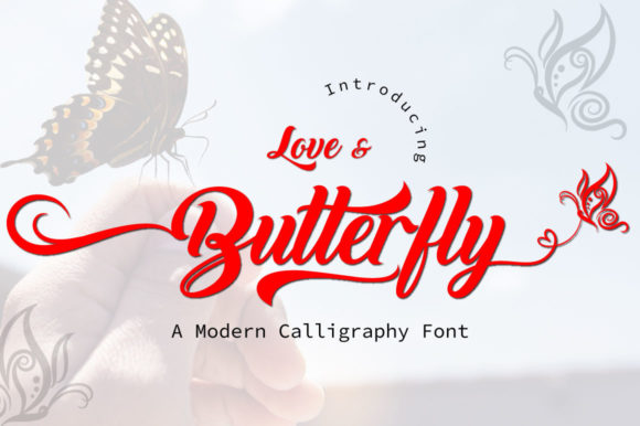 Love and Butterfly Font Poster 2