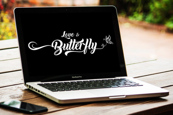 Love and Butterfly Font Poster 4