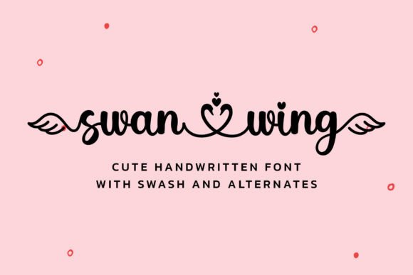 Love Heart Swan Font Poster 2