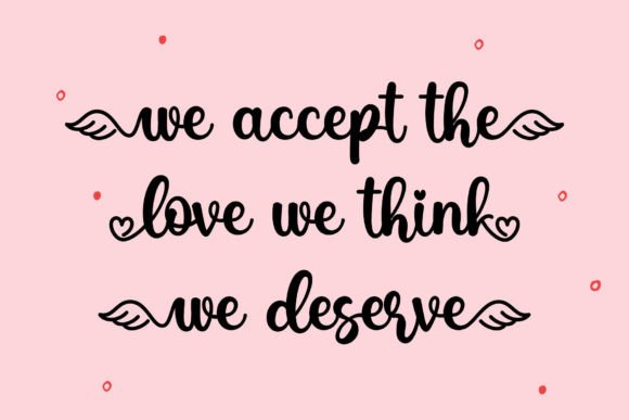 Love Heart Swan Font Poster 3