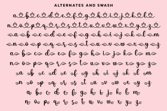 Love Heart Swan Font Poster 8