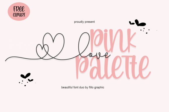 Love Pink Pallet Font Poster 1