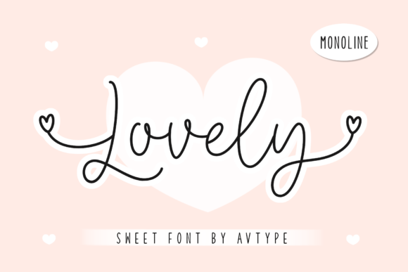 Lovely Monoline Font Lovely Monoline Font Poster 1