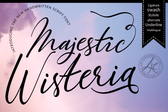 Majestic Wisteria Font Poster 1