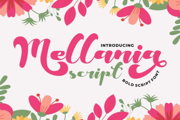 Mellania Script Font Poster 1