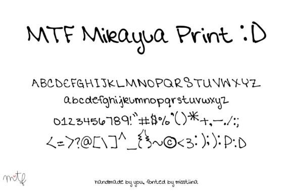 Mikayla Print Font Poster 1