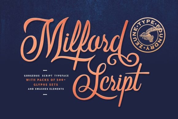 Milford Script Font Poster 1