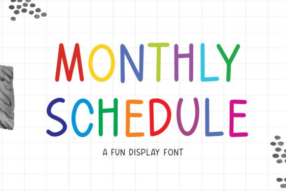 Monthly Schedule Font