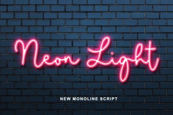 Neon Light Font Poster 1