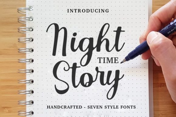 Night Time Story Font Poster 1