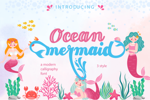 Ocean Mermaid Font Poster 1