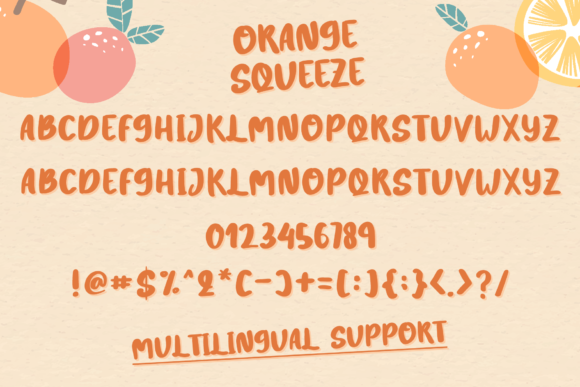 Orange Squeeze Font Poster 5