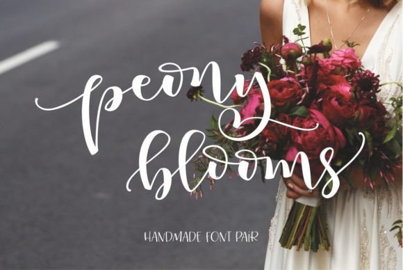 Peony Blooms Duo Font Poster 1