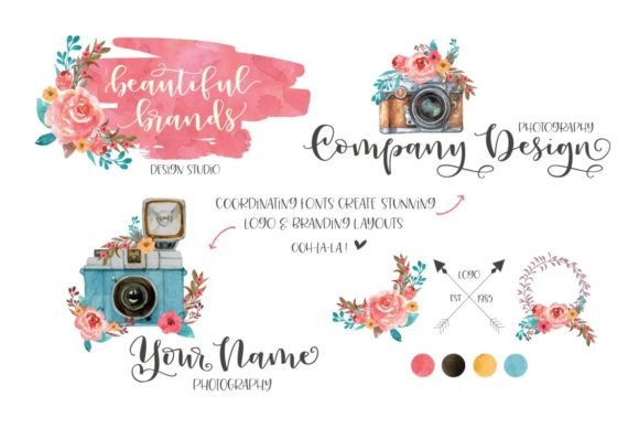 Peony Blooms Duo Font Poster 11