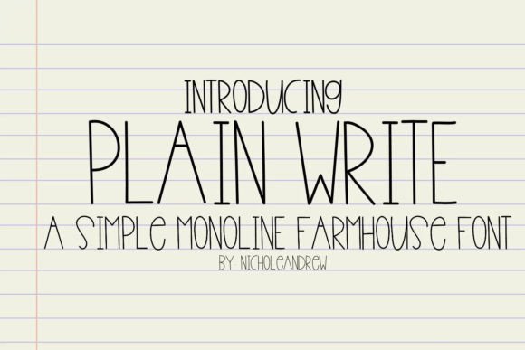 Plain Write Font