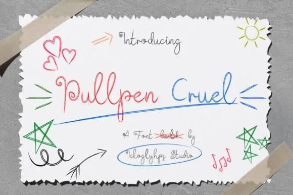 Pullpen Cruel Font Pullpen Cruel Font Poster 1